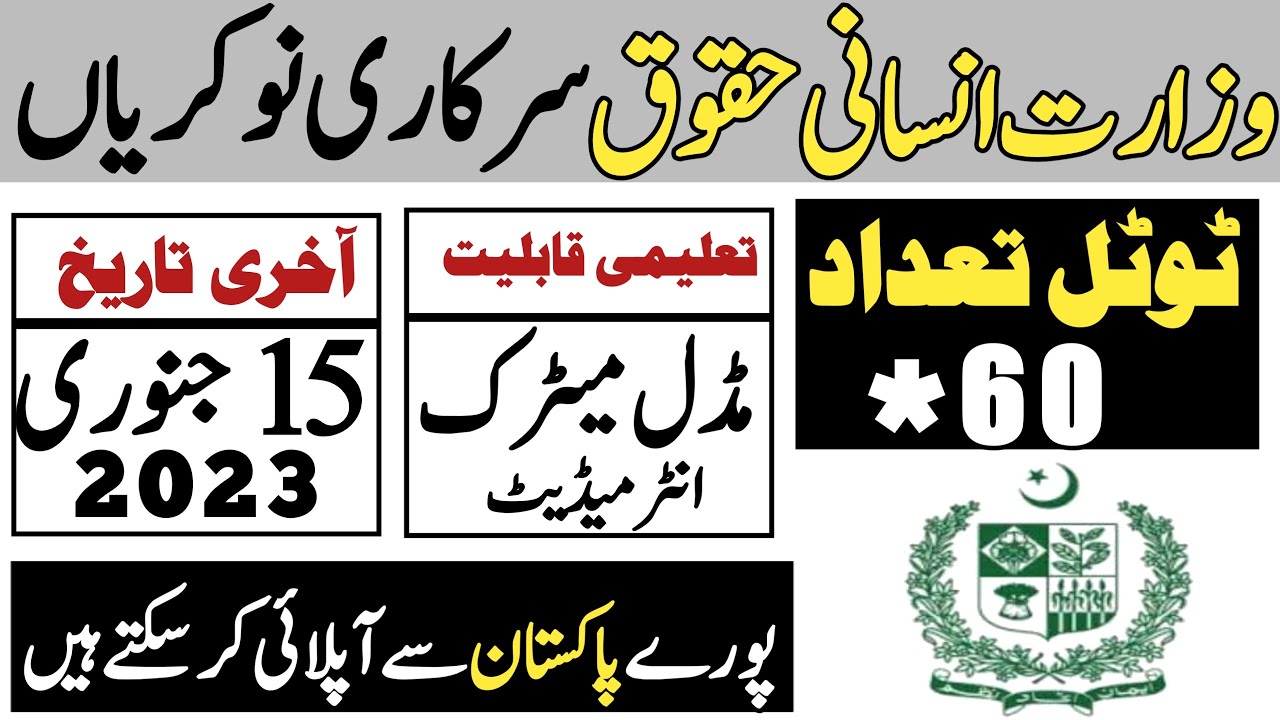 Ministry of Human Rights new jobs 2023 Apply Online